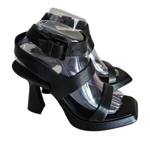 Free People Black Leather Candace Heel Size 38 / US 8 New in Box